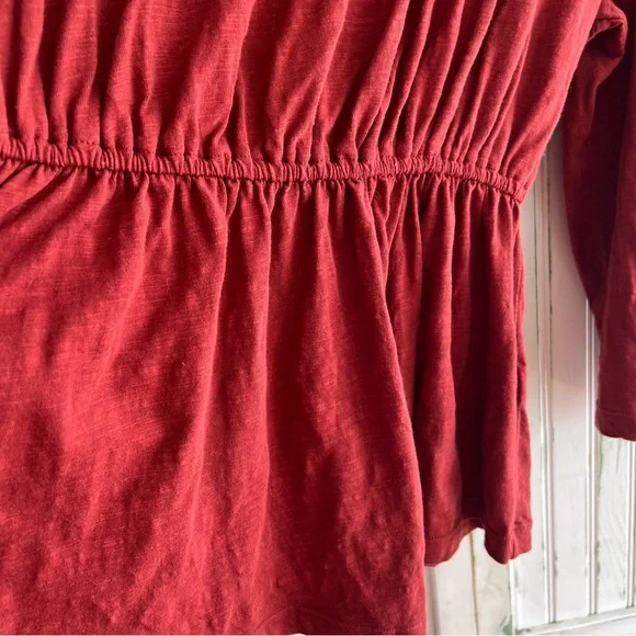 Anthropologie Red Peplum Blouse - Picture 7 of 10